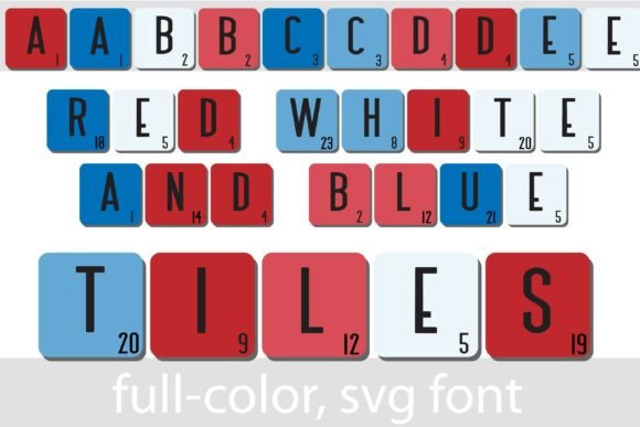 Celebrate with Color: The Red, White, and Blue Tiles Font