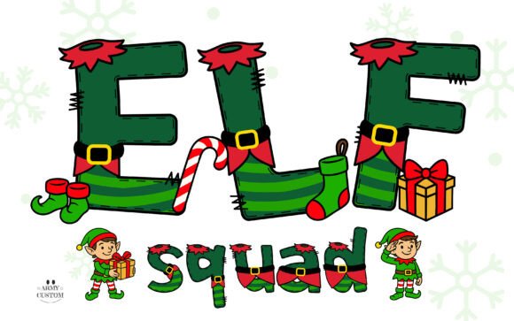 Elf Squad Green Stripes: A Festive Font for Holiday Designs