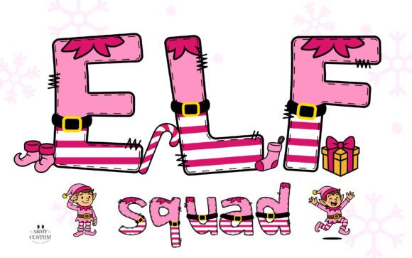 Elf Squad Pink Edition: A Festive Font for Holiday Designs
